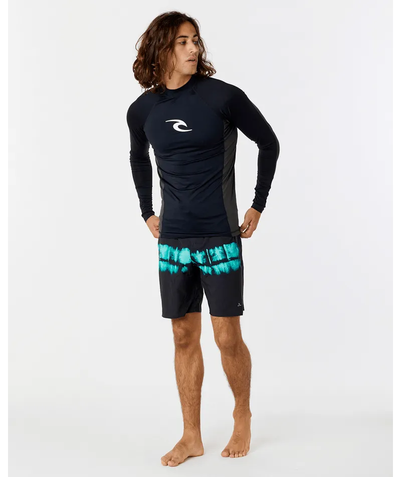 Rip Curl Waves UPF Perf L/S Rashguard-Black