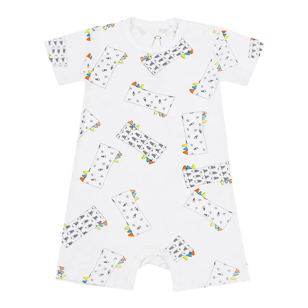 Romper Short Sleeve Buddy-Me Everywhere Milk