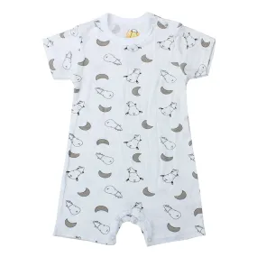 Romper Short Sleeve Small Moon & Sheepz White