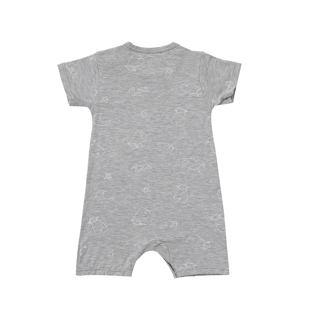 Romper Short Sleeve Sweet Dreams Baa Baa Grey