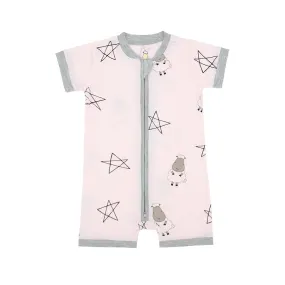 Romper Short Sleeve Zip Big Star & Sheepz Pink