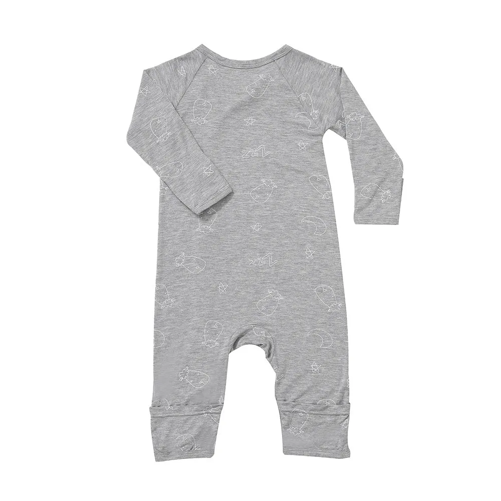 Romper Side Snap Sweet Dreams Baa Baa Grey