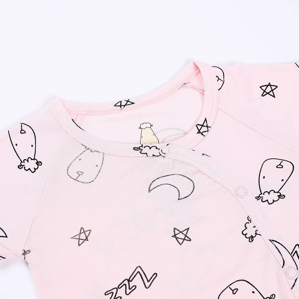 Romper Side Snap Sweet Dreams Baa Baa Pink