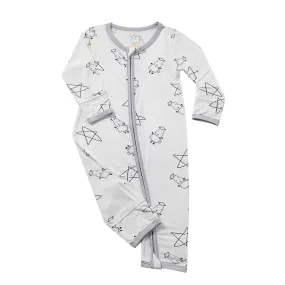 Romper Zip Cute Big Star & Sheepz White