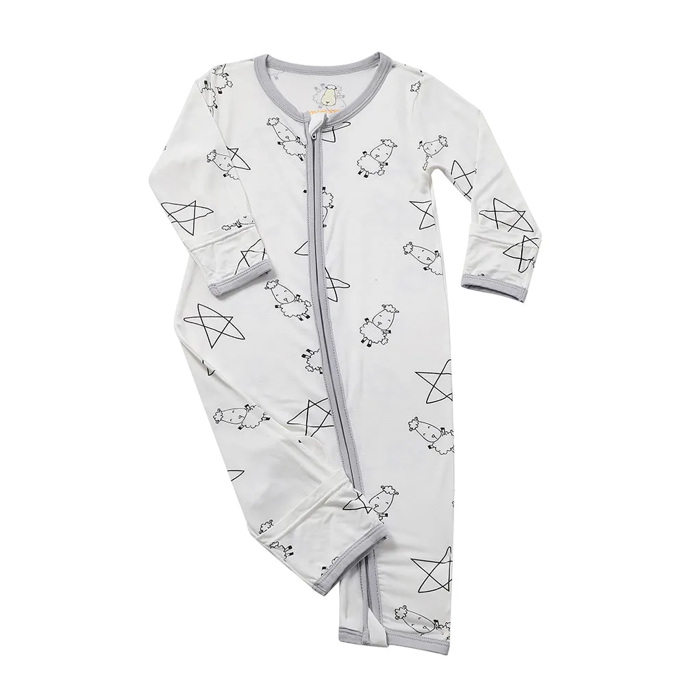 Romper Zip Cute Big Star & Sheepz White