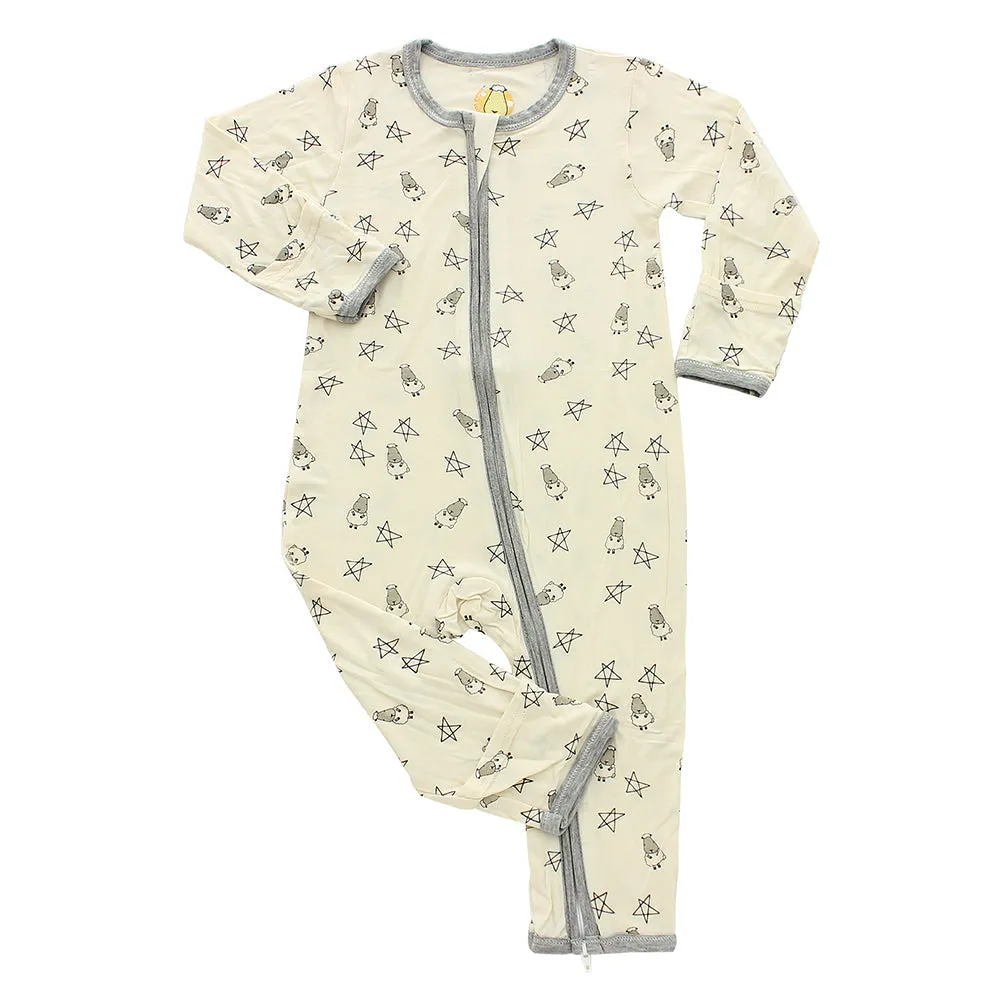 Romper Zip Yellow Small Sheep & Stars