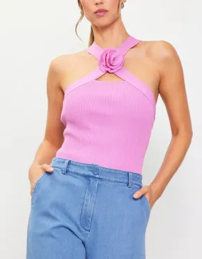 Rosette Knit Halter Top