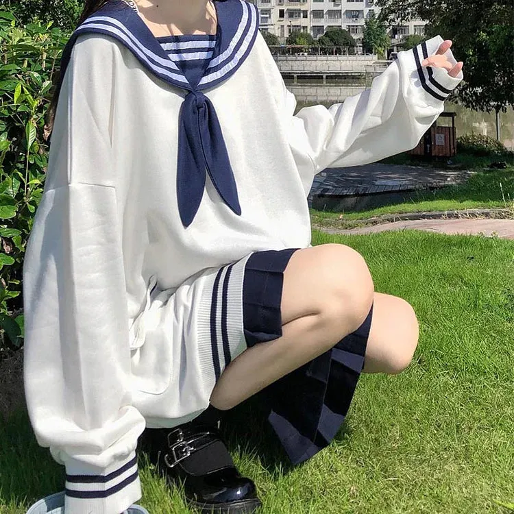 Sail into Style: Bunny Ears Lolita Sweatshirt - A Symphony of Adorability and Charm! 🚢🌈