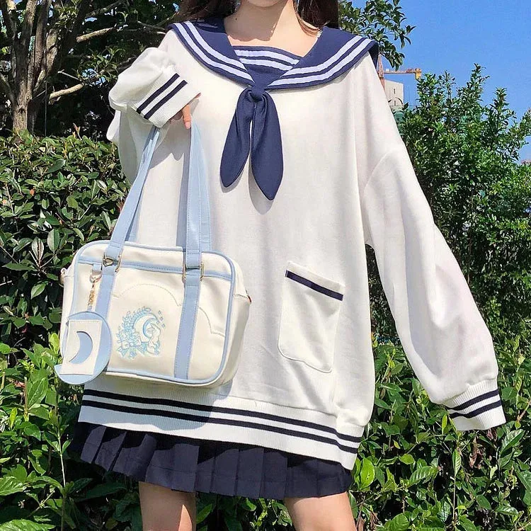 Sail into Style: Bunny Ears Lolita Sweatshirt - A Symphony of Adorability and Charm! 🚢🌈