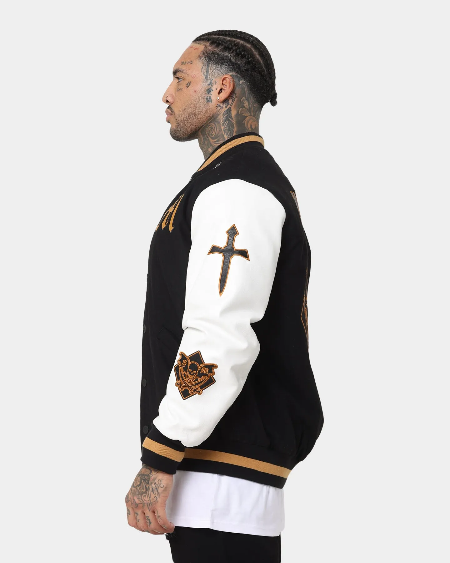 Saint Morta Graveyard Varsity Jacket Black/Tan