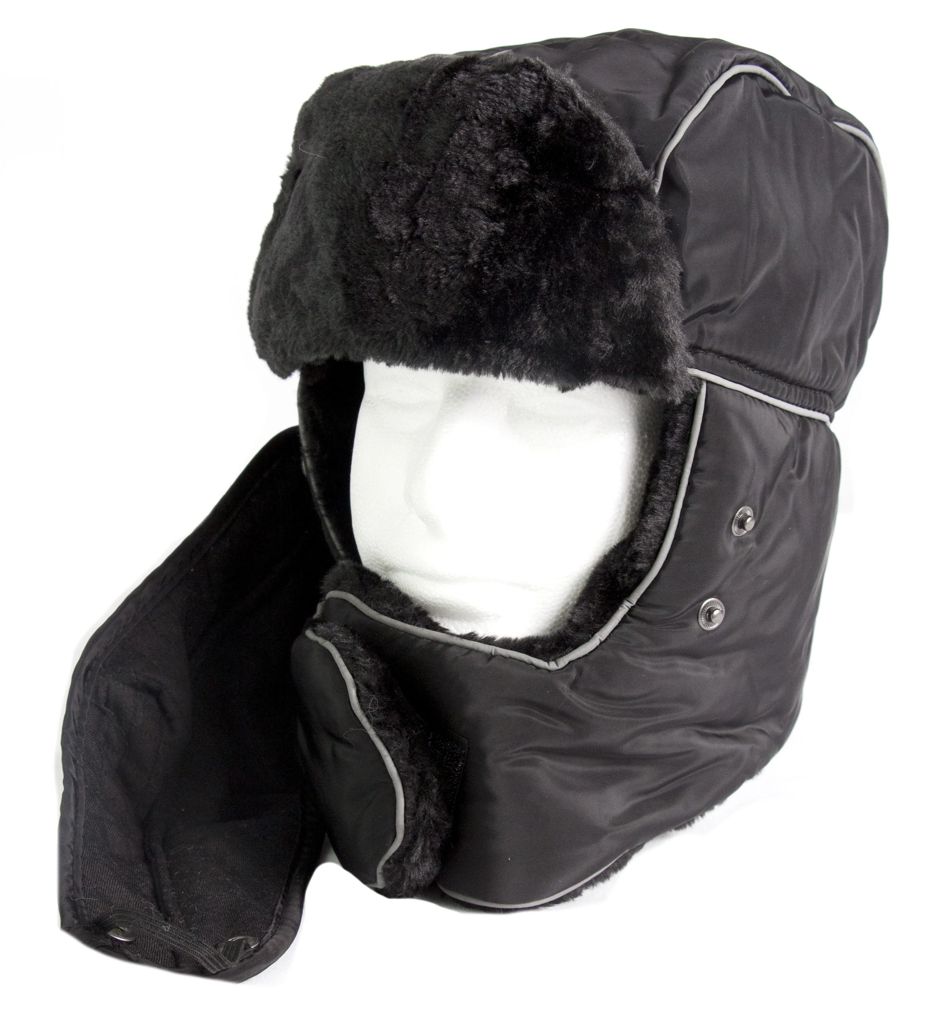 Sakkas Alex Unisex  Ushanka Faux Fur Windproof Trapper Aviator Hat Removable Mask