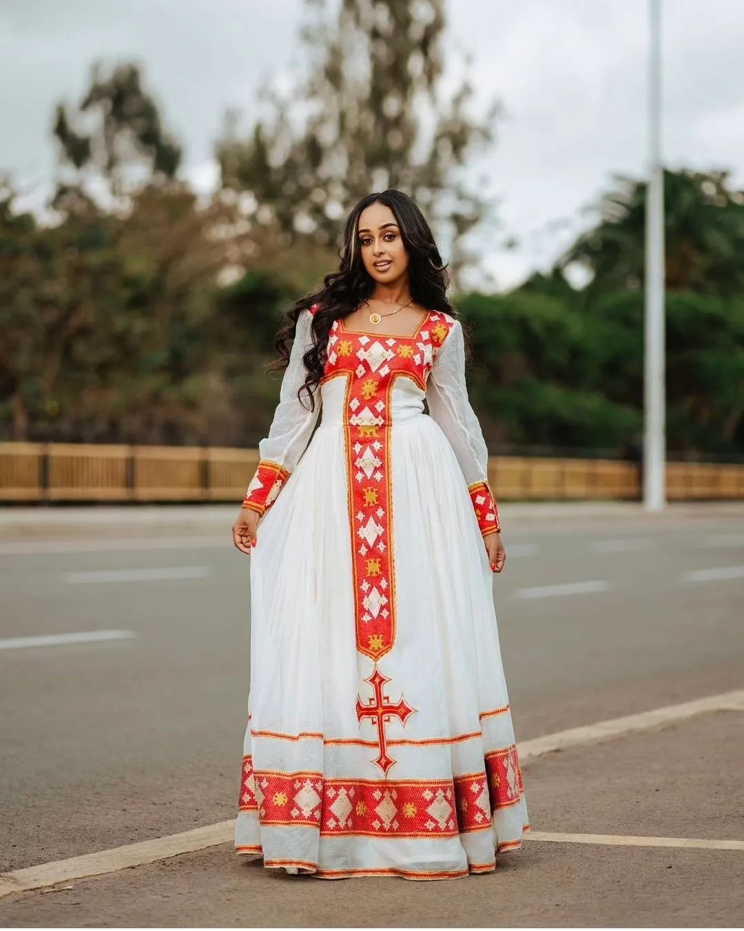 Scarlet Splendor Habesha dress Radiant Red Habesha kemis