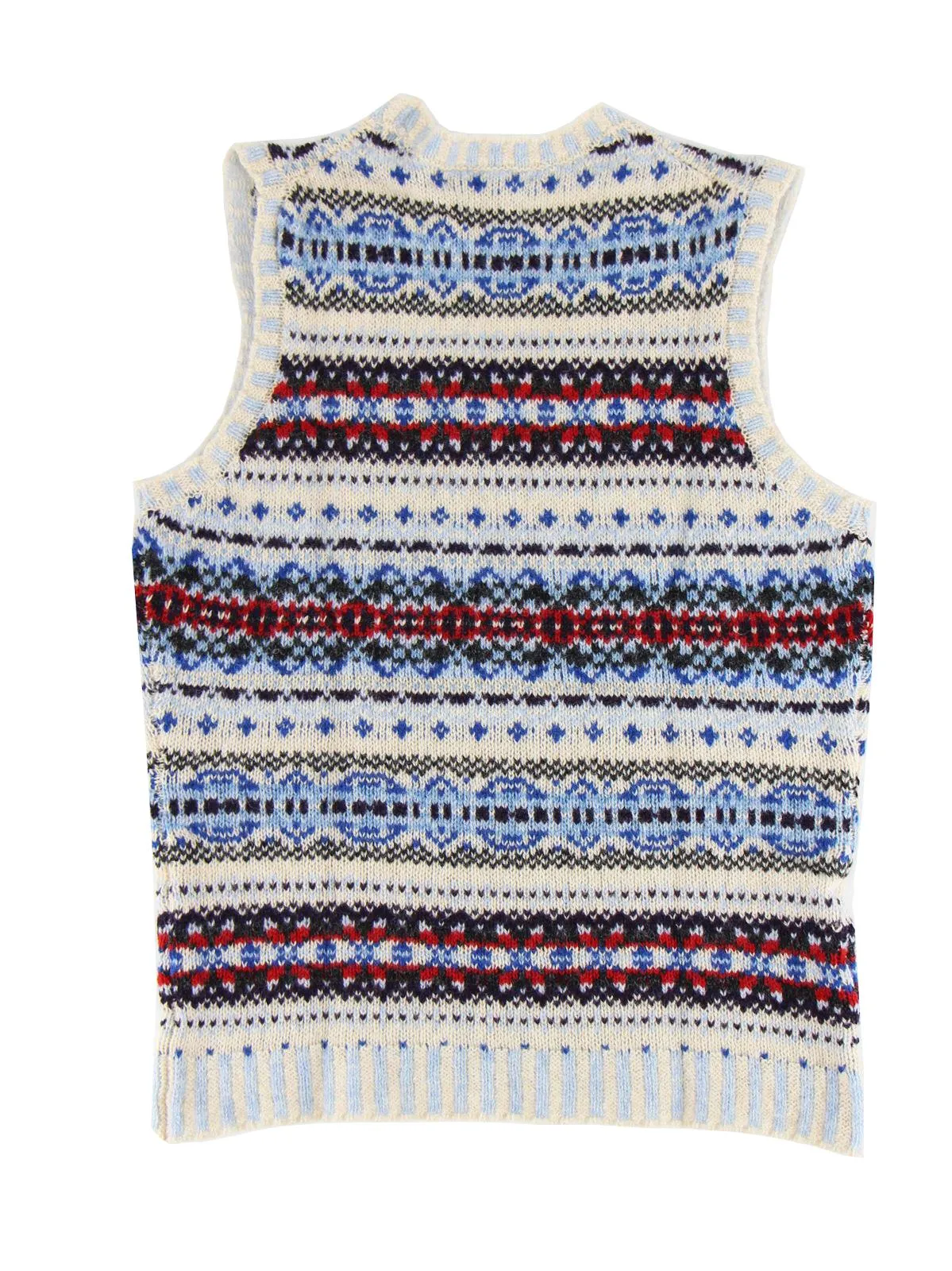 Scottish Wool Fairisle Tank Top in Sundae Cream