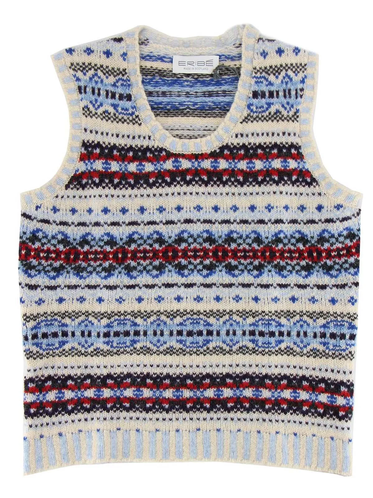 Scottish Wool Fairisle Tank Top in Sundae Cream