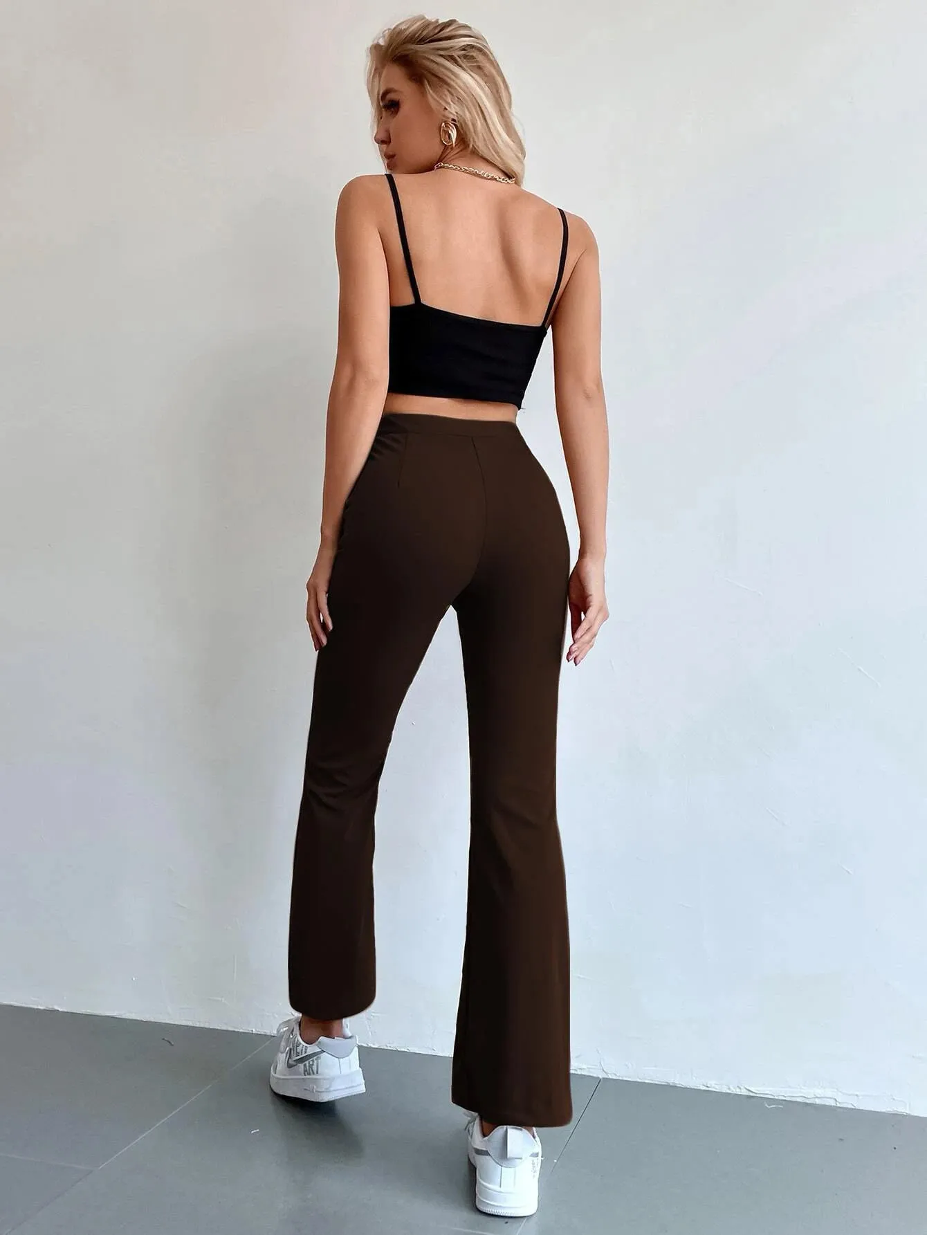 Shein Seam Front High Waist Flare Leg Pants