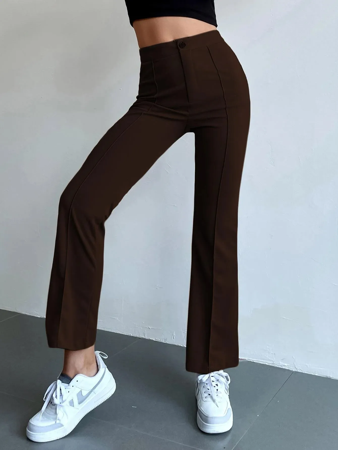 Shein Seam Front High Waist Flare Leg Pants