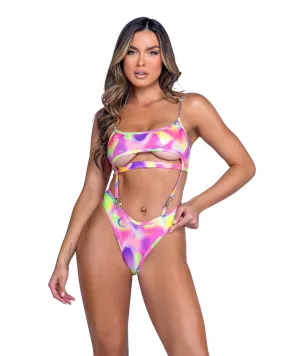 Shimmer Multi-Colored Underboob Romper