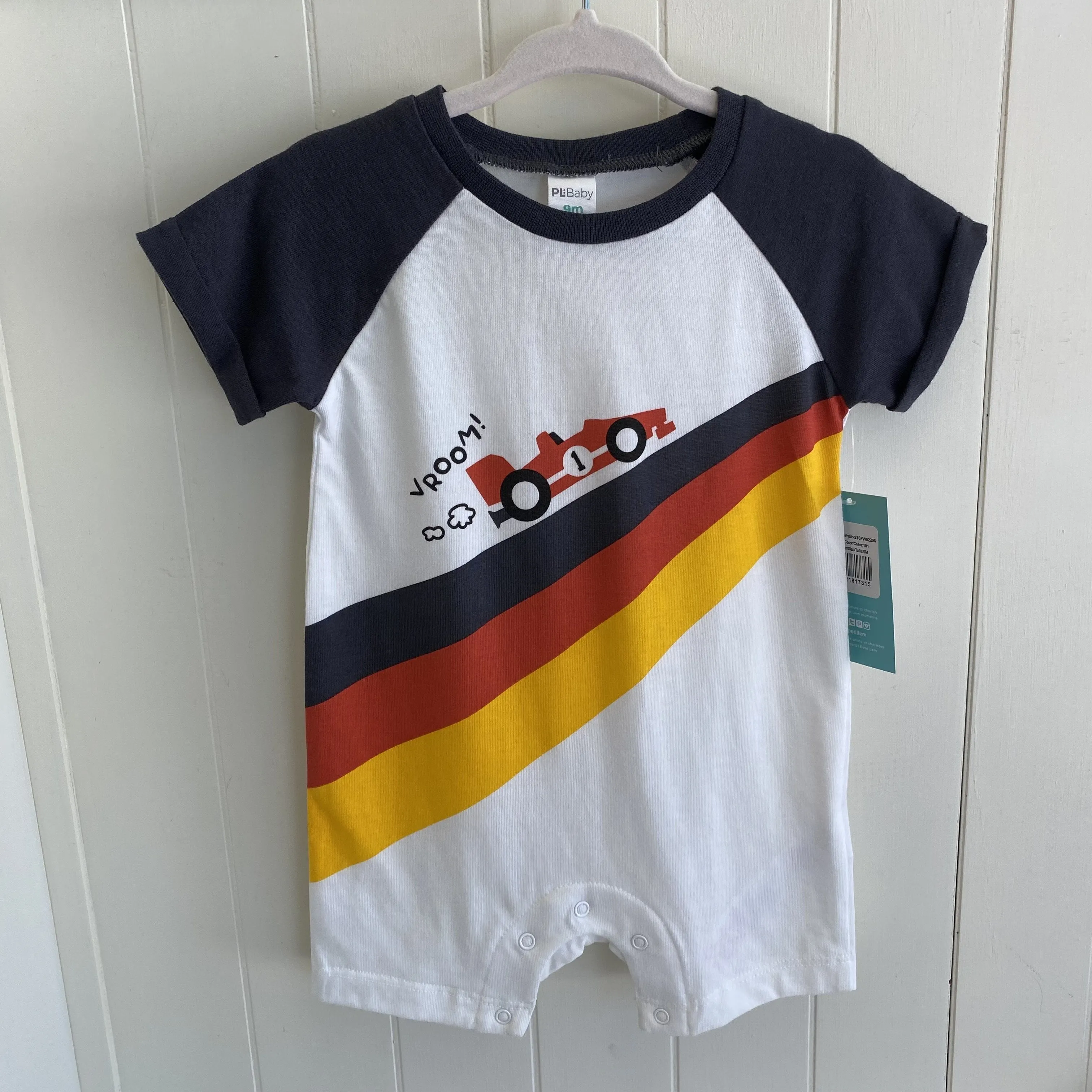 Short Sleeve Race Car Romper