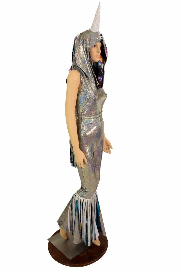 Silver Holographic "Space Unicorn" Catsuit