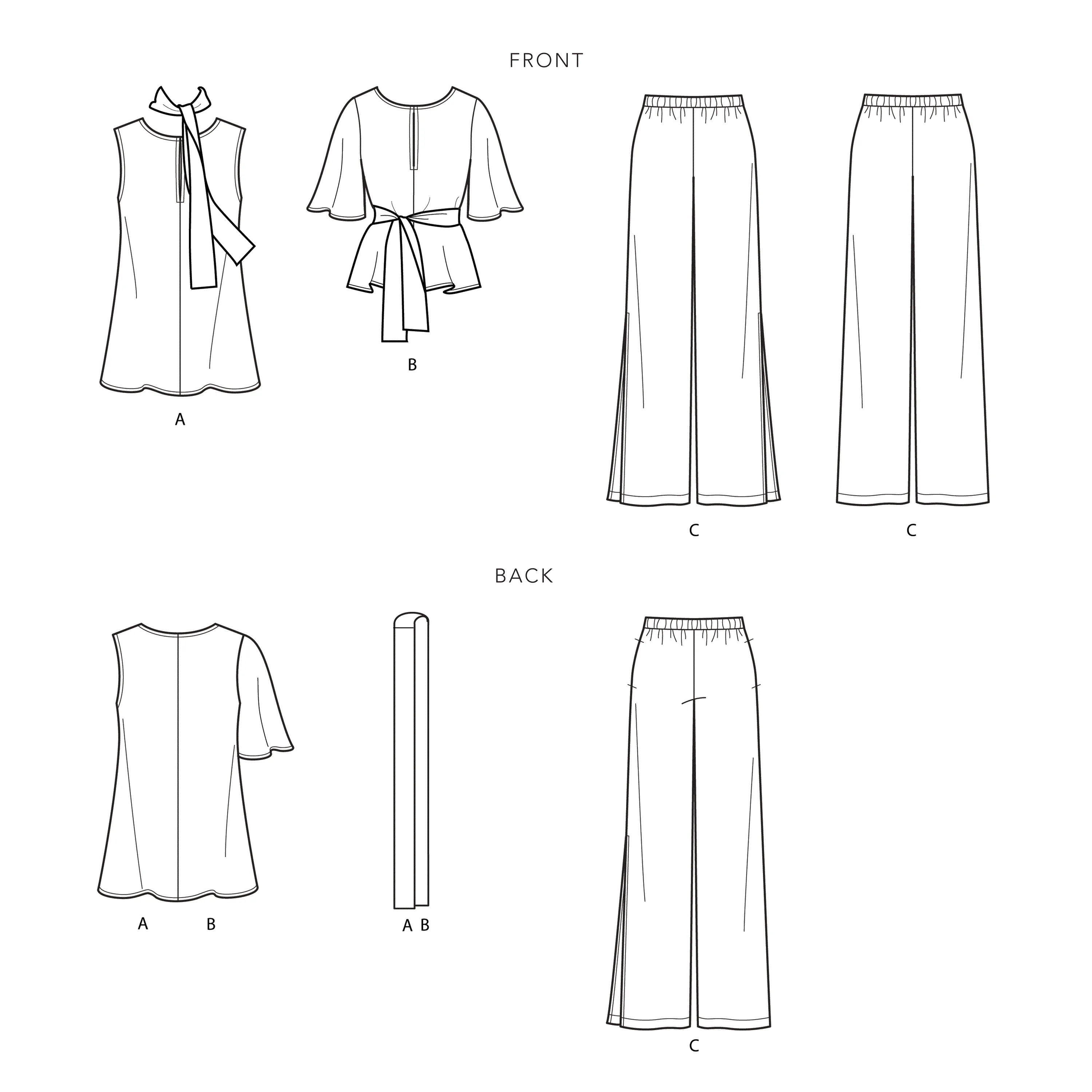 Simplicity Sewing Pattern S9051 Tops, Belt or Scarf and Pants