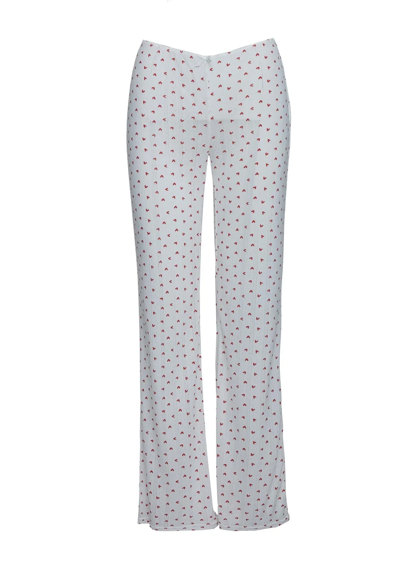 Sleepytea Pointelle Sleep Pant White / Red