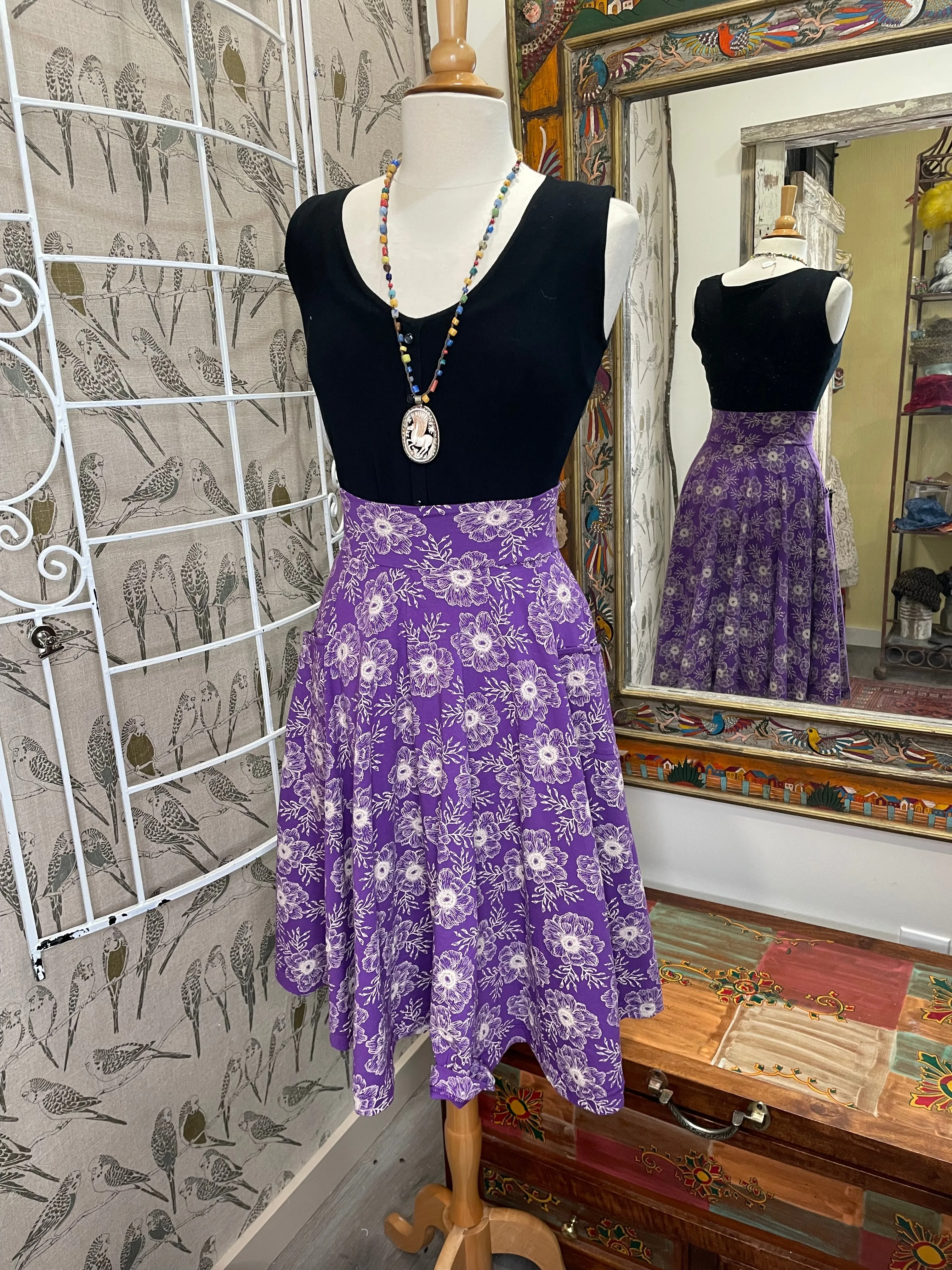 Sojourn Skirt in Anemone Print by Effie's Heart