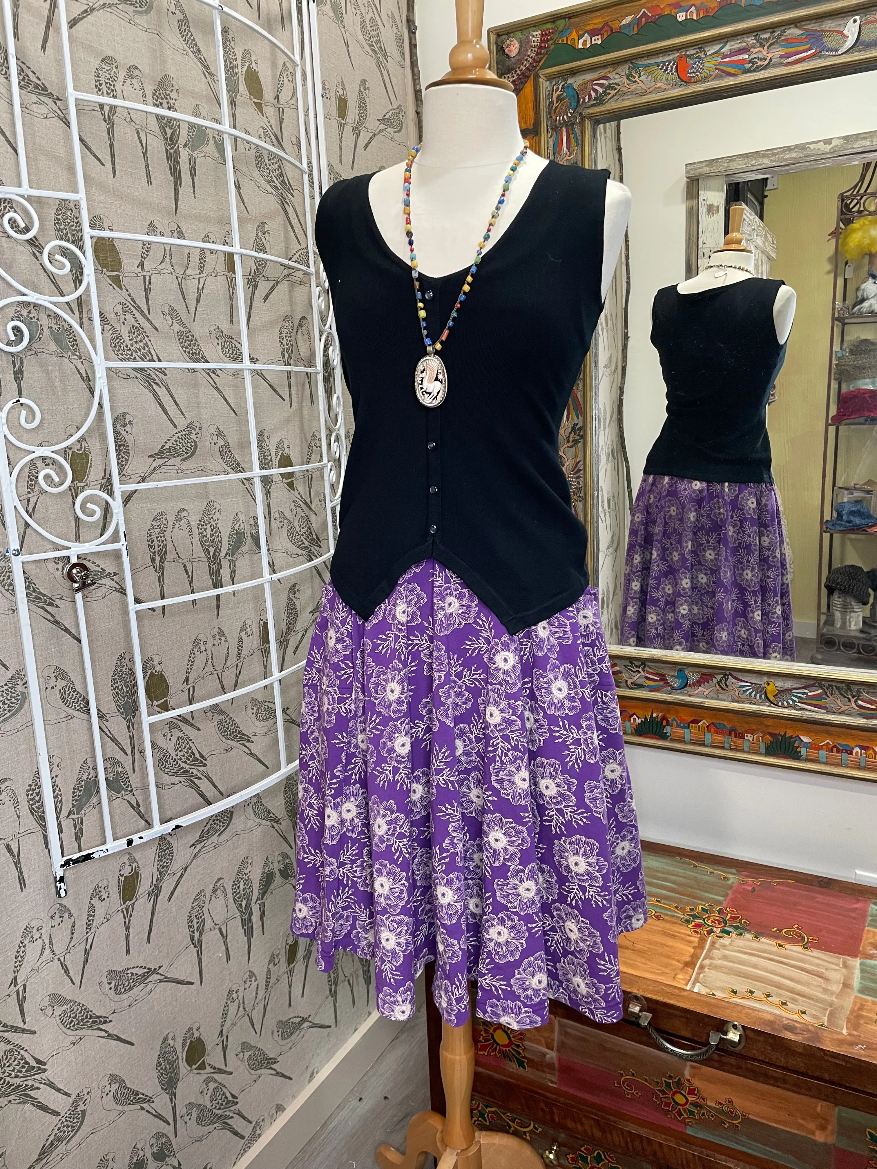 Sojourn Skirt in Anemone Print by Effie's Heart