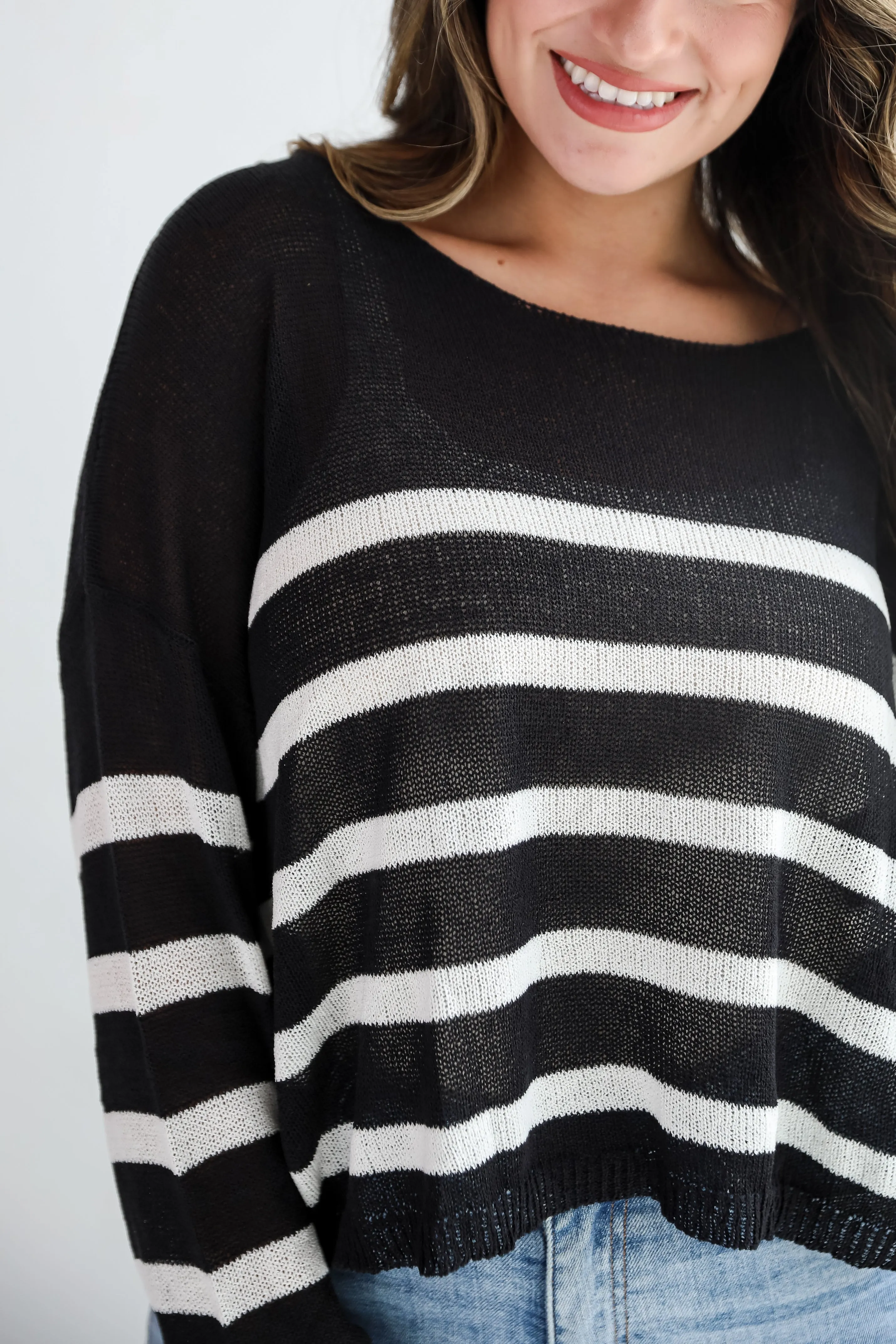 Stylish Promise Striped Lightweight Knit Sweater