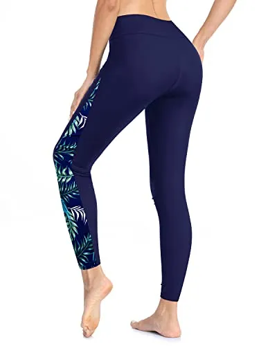 Stylish UPF 50  Swim Pants Women's High Waisted Rash Guard Swimsuit Pants