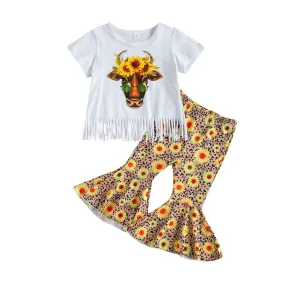 Sunflower Fringed Toddler Set