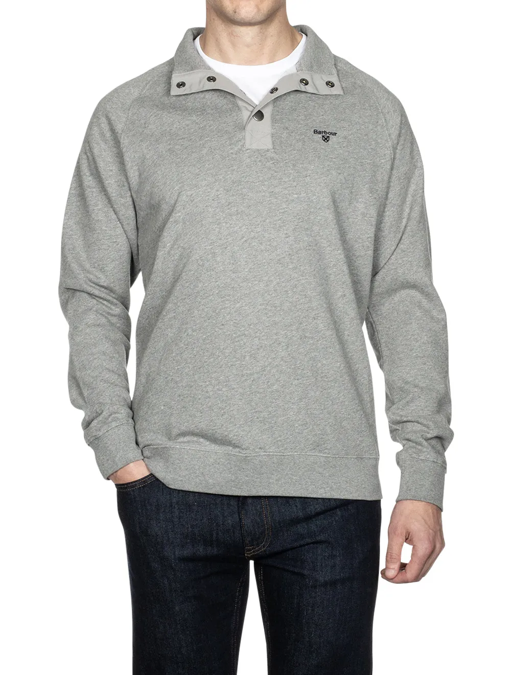 Sweat Half Snap Jumper Grey