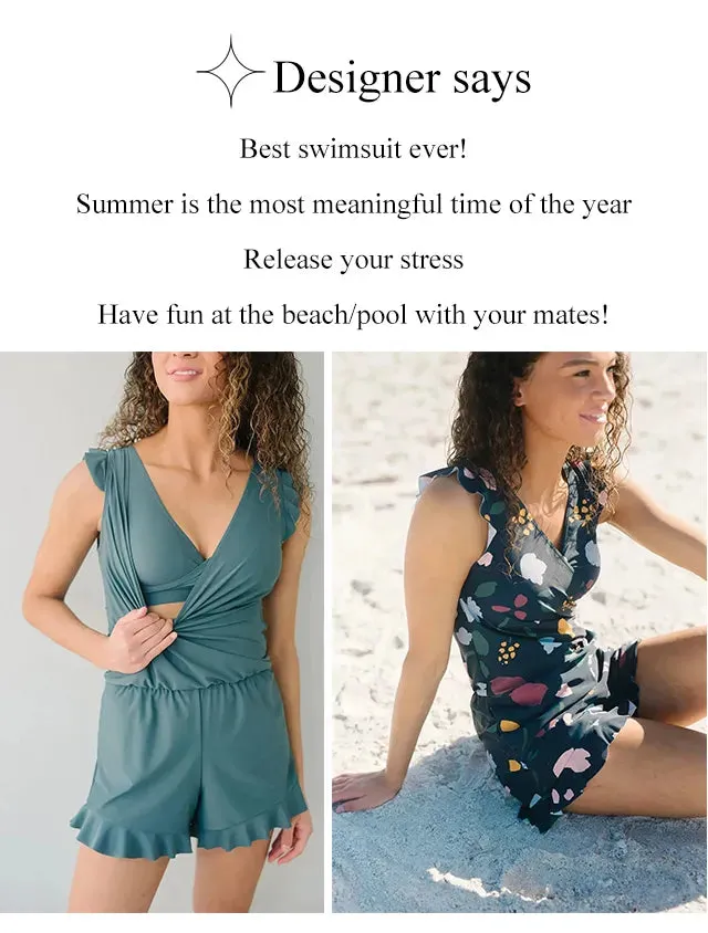 Swim Romper with Built-In Bra