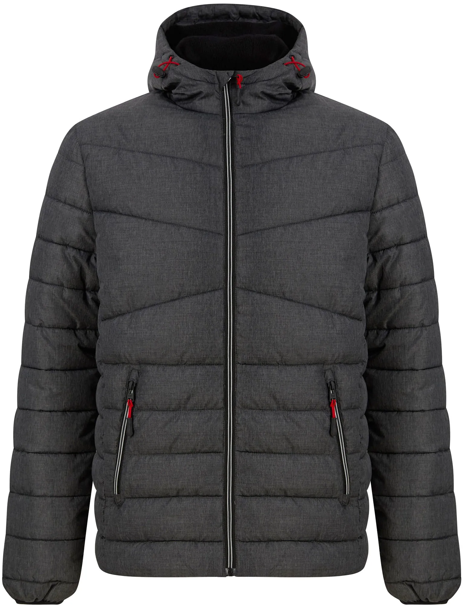 Teddington Quilted Puffer Jacket with Hood in Grey - Tokyo Laundry Active Tech