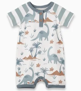 Tesa Babe Baby Boy's Dino Isle Bamboo Shortie Romper