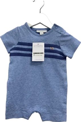 The Little White Company Blue Stripe Detail Romper 3-6 Months