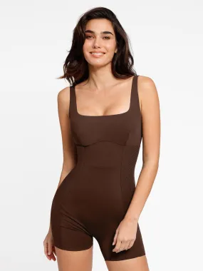 The Shapewear Romper Square Neck Patchwork For Insiders