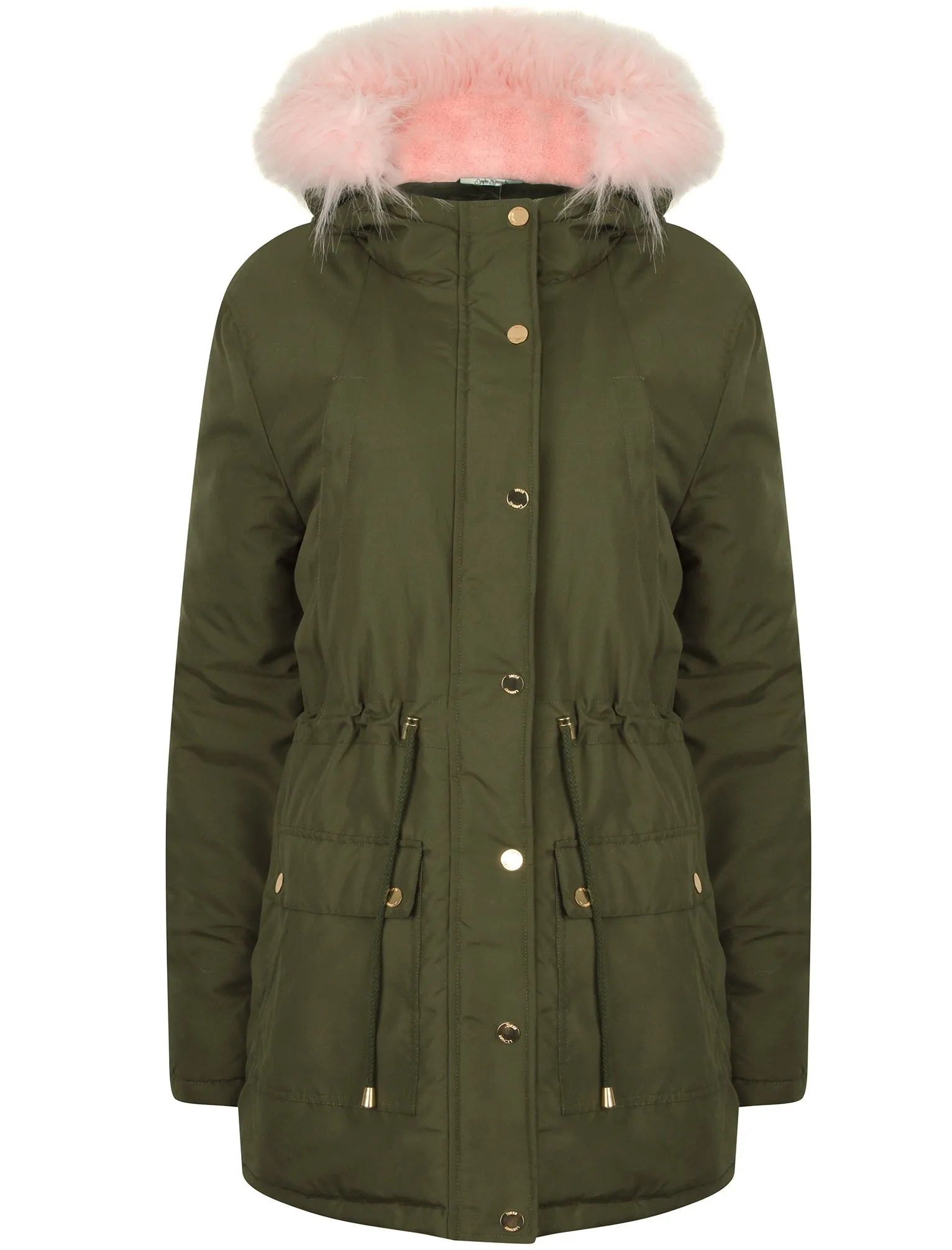 Thorn Parka Coat with Detachable Fur Lined Hood in Amazon Khaki - Tokyo Laundry