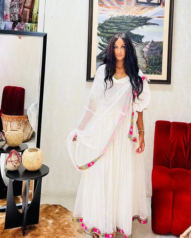 Timeless Elegant Habesha Dress Vibrant Habesha Kemis A Simple Ethiopian Traditional Dress