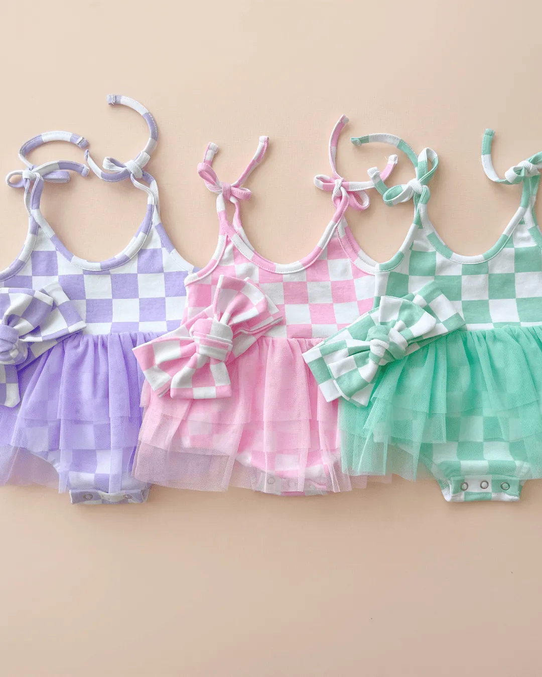 Tutu Romper | Checkered Pink