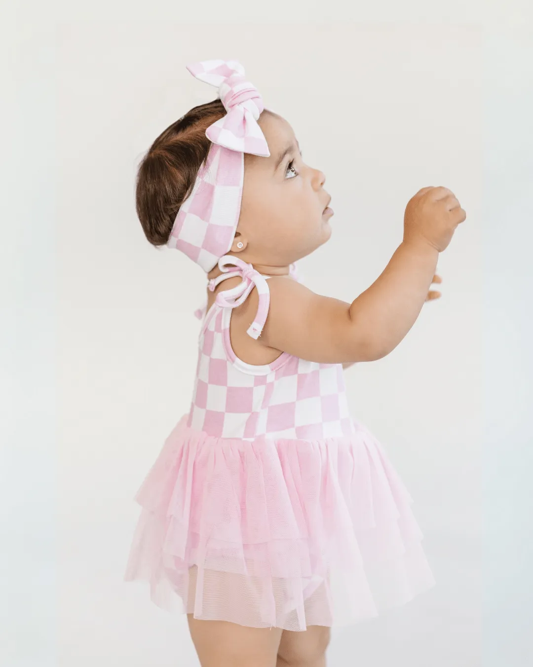 Tutu Romper | Checkered Pink