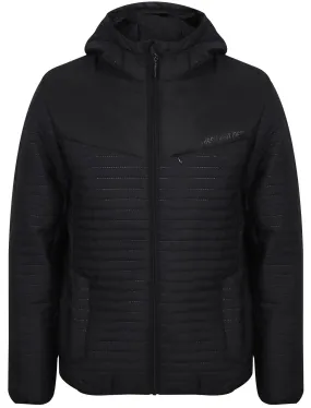 Tynemouth Embossed Quilted Puffer Jacket in Black - Dissident