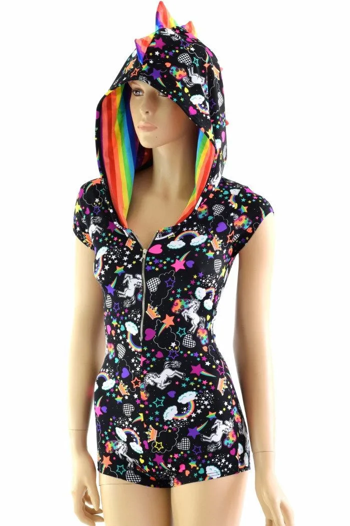 Unicorns & Rainbows Dragon Hoodie Romper