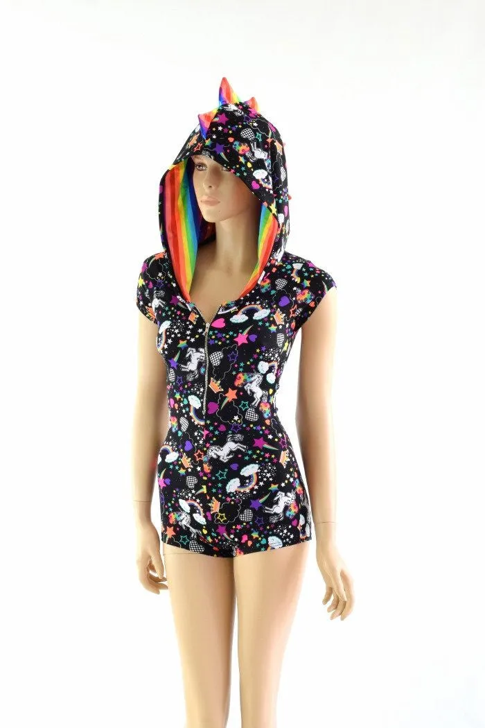 Unicorns & Rainbows Dragon Hoodie Romper