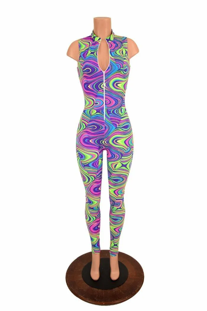 UV Glow Worm "Stella" Collar Catsuit