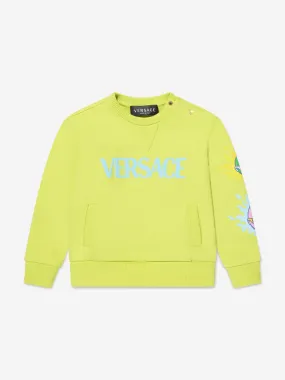 Versace Baby Boys Logo Sweatshirt in Lime