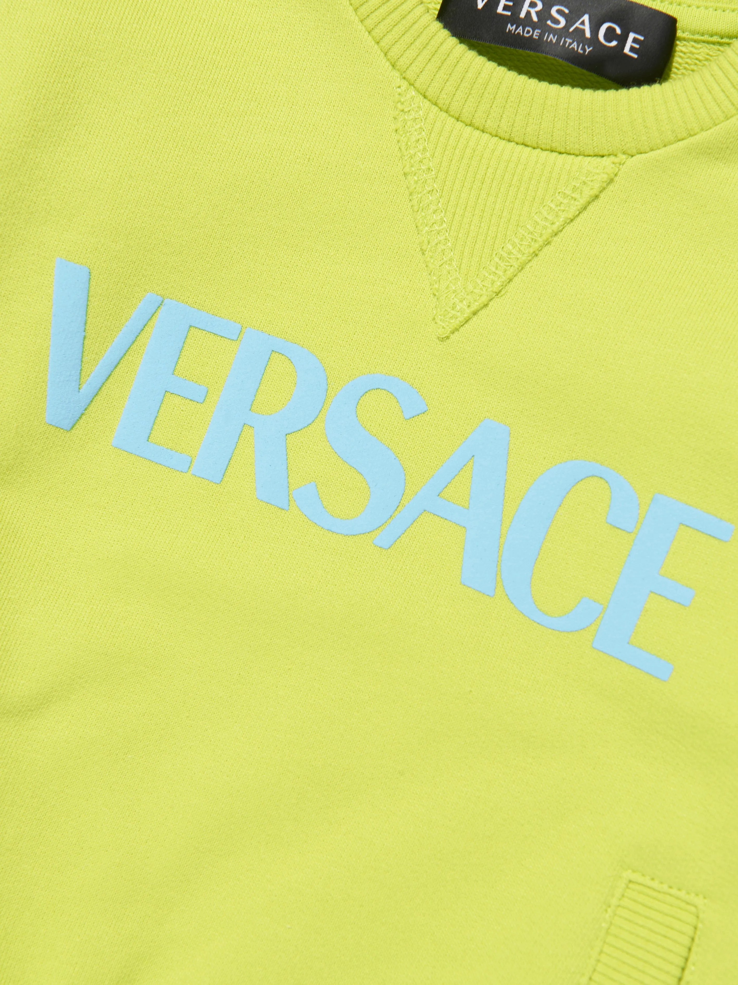 Versace Baby Boys Logo Sweatshirt in Lime