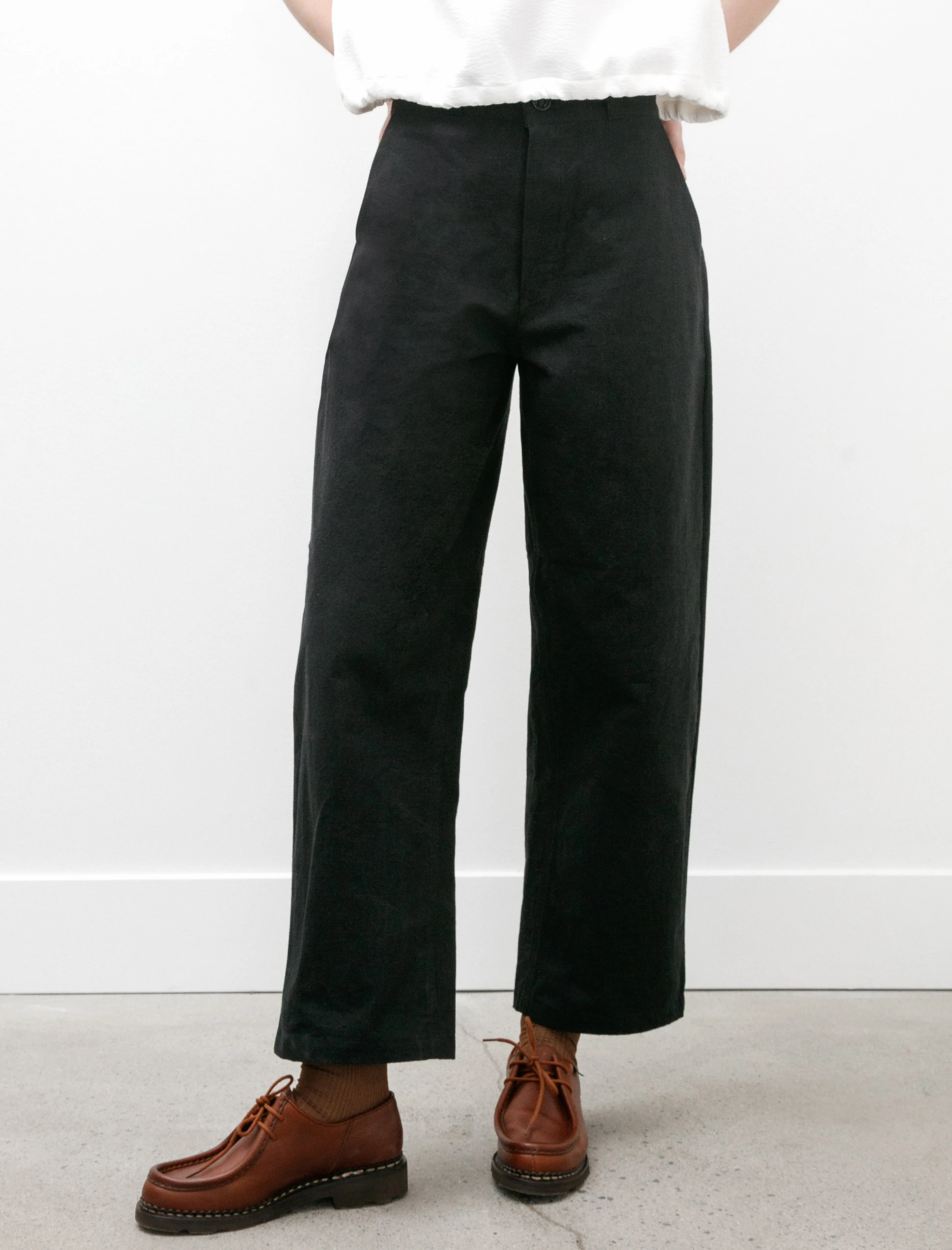 W-R0P4 High Waist Pants Black Wax