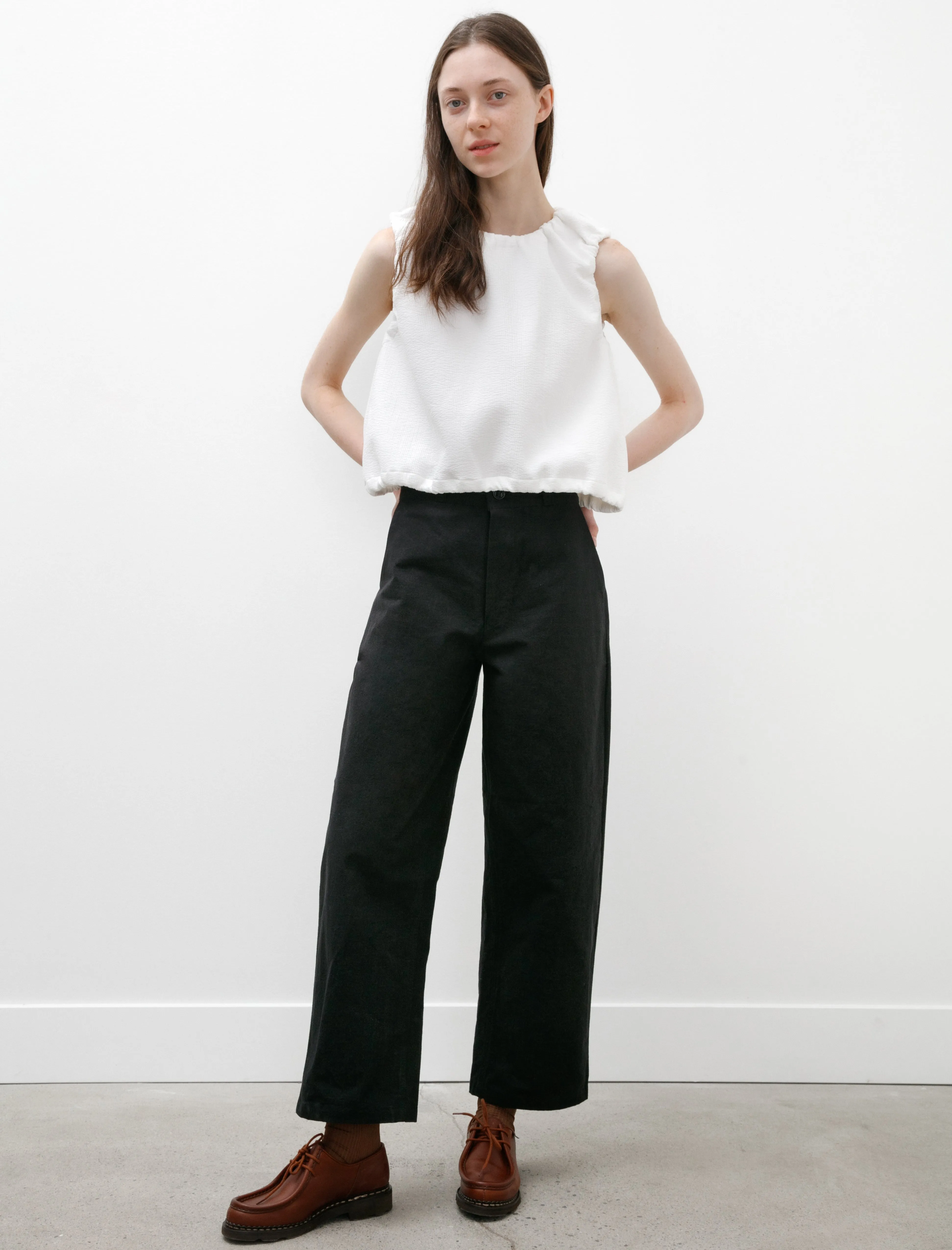 W-R0P4 High Waist Pants Black Wax