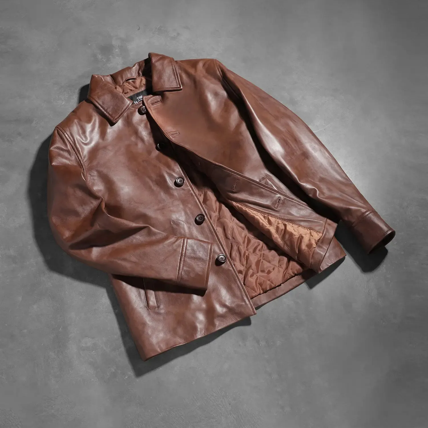 Waffle Brown Leather Jacket