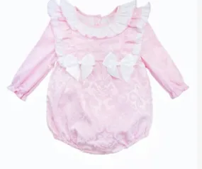 Wee me girl pink frilly romper